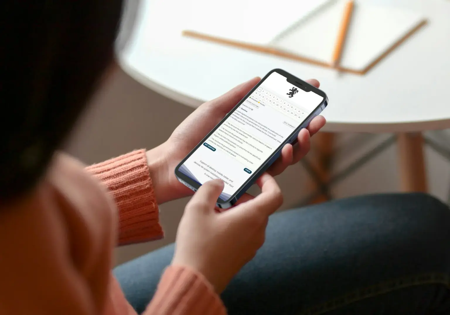 Candidate using Event Certify on mobile